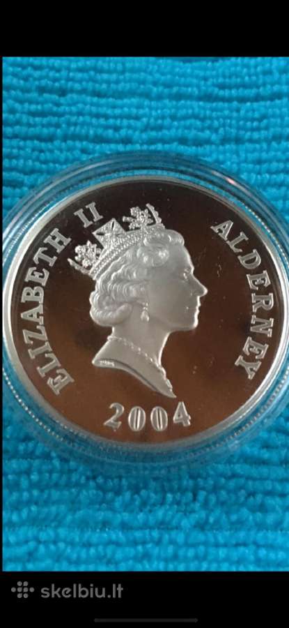 Moneta Alderney 2004m. 5 svarai, sidabras(.925) - nuotraukos Nr. 2
