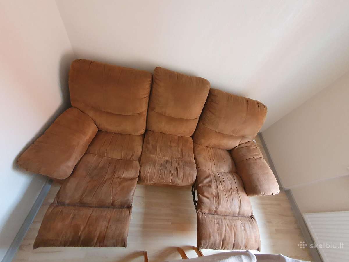 Trivietė sofa reglaineris - nuotraukos Nr. 3