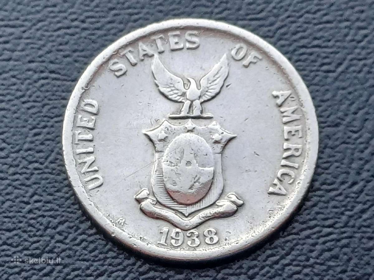 20 centavų 1938m. Filipinai sidabras 750