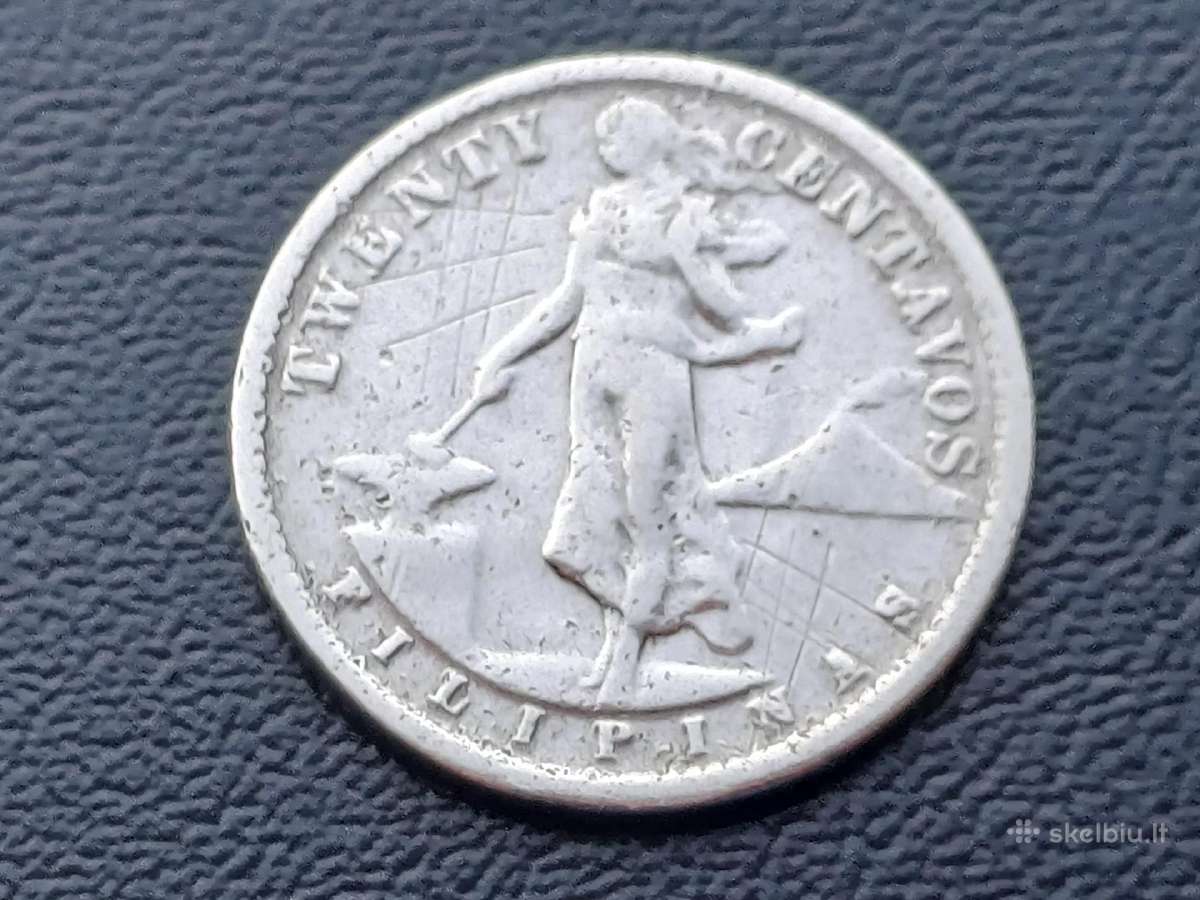 20 centavų 1938m. Filipinai sidabras 750 - nuotraukos Nr. 2