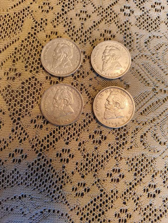 Litai 1936 m - Originalas. Sidabras , 4 vnt