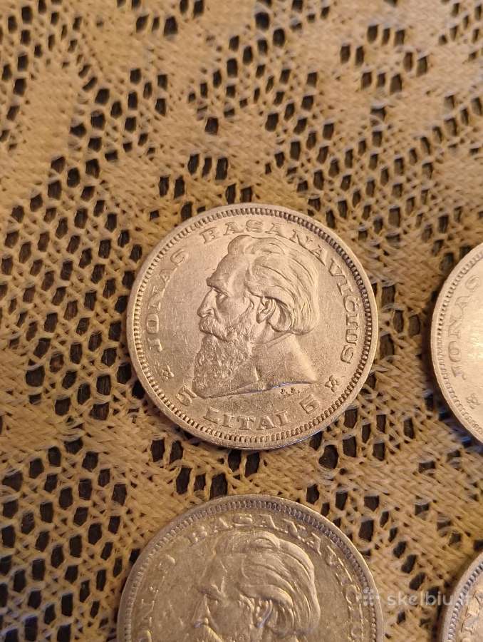 Litai 1936 m - Originalas. Sidabras , 4 vnt - nuotraukos Nr. 2