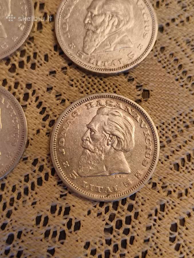 Litai 1936 m - Originalas. Sidabras , 4 vnt - nuotraukos Nr. 5