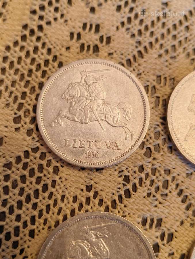 Litai 1936 m - Originalas. Sidabras , 4 vnt - nuotraukos Nr. 7