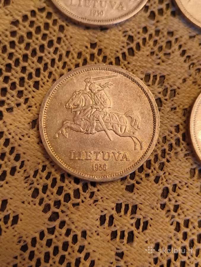 Litai 1936 m - Originalas. Sidabras , 4 vnt - nuotraukos Nr. 9
