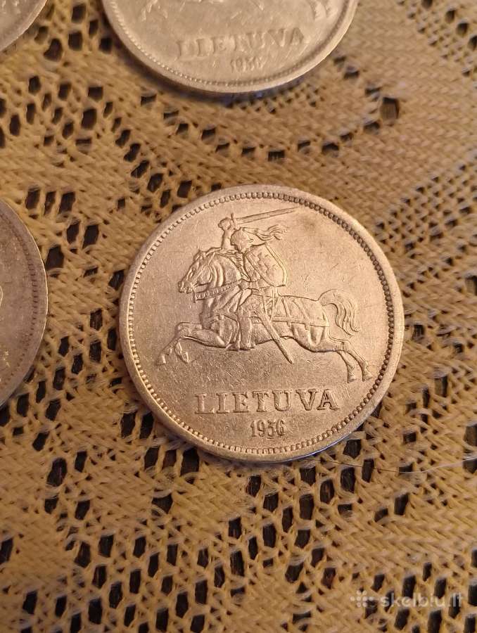Litai 1936 m - Originalas. Sidabras , 4 vnt - nuotraukos Nr. 10