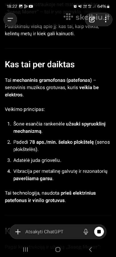 Mechaninis gramofonas - nuotraukos Nr. 13