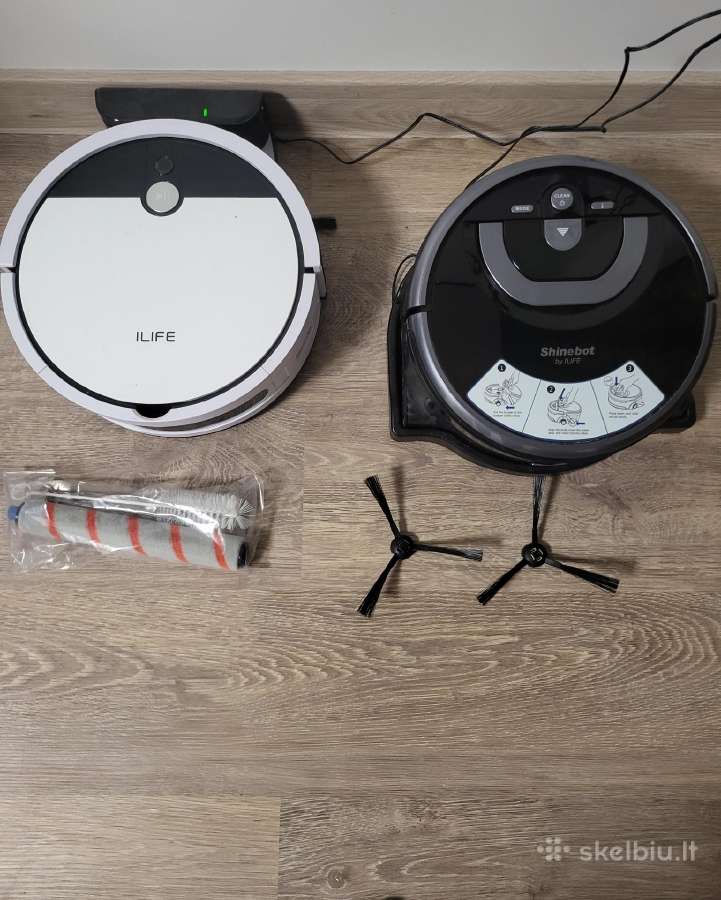 Du siurbliai robotai ilife . Plauna siurblia