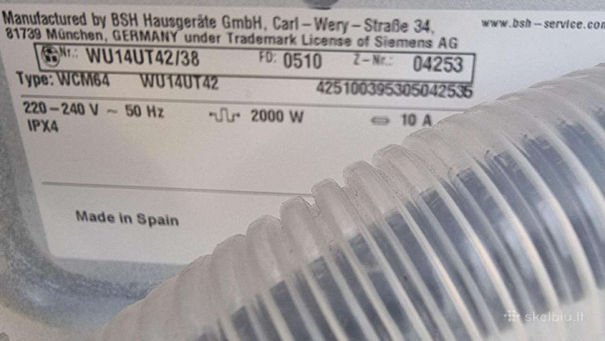 Nauja Siemens Wu14ut42, aukštis 82 cm, + garantija - nuotraukos Nr. 6
