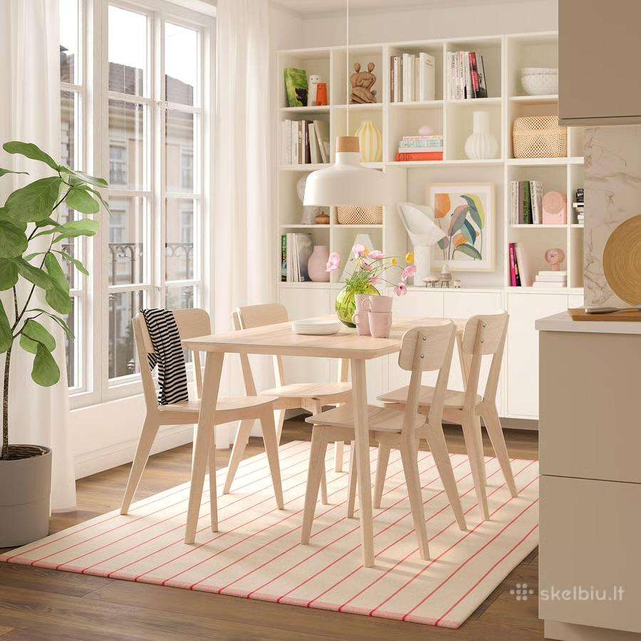Ikea stalas su 6 kėdėmis
