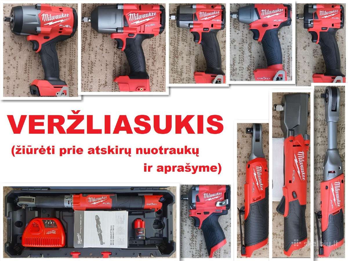 Milwaukee veržliasukis daug modelių