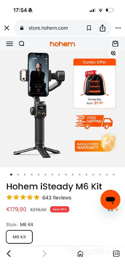 Hohem isteady M6 +256 GB stabilizatorius - nuotraukos Nr. 5