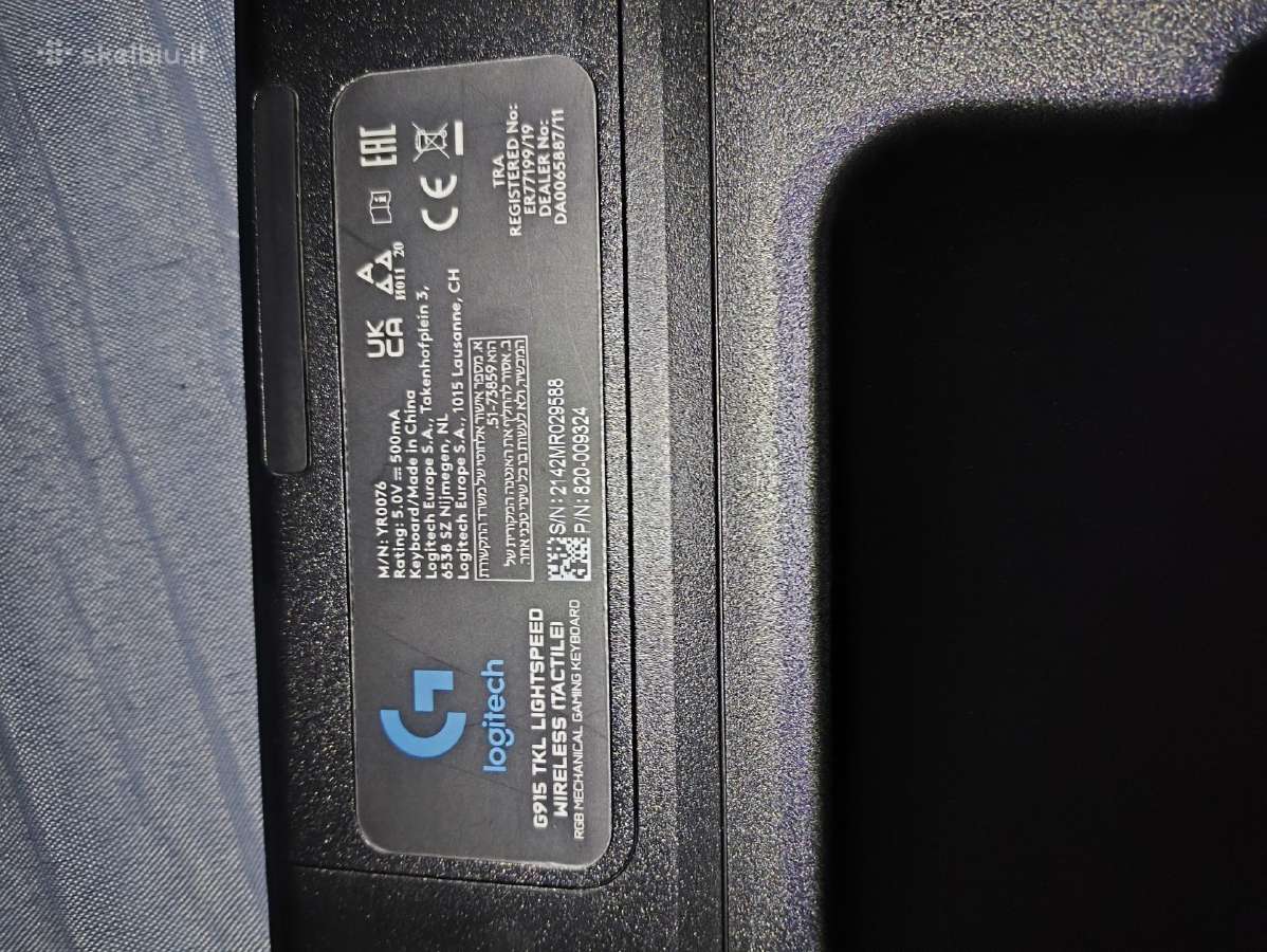 Logitech G915 Tkl Lightspeed - nuotraukos Nr. 4