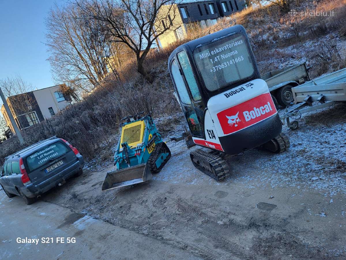 Mini ekskavatorius nuoma, mini krautuvo nuoma