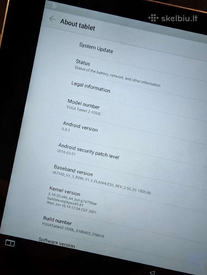 Lenovo Tablet 2 1050l - nuotraukos Nr. 2
