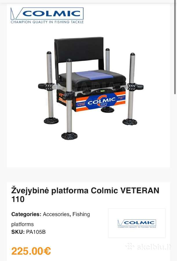 Parduodama Colmic žvejybinė feeder kėdė 36 koja