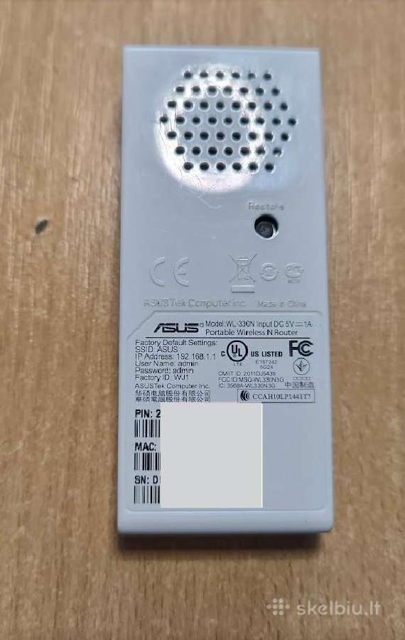 Maršrutizatorius Asus Wl-330n - nuotraukos Nr. 3