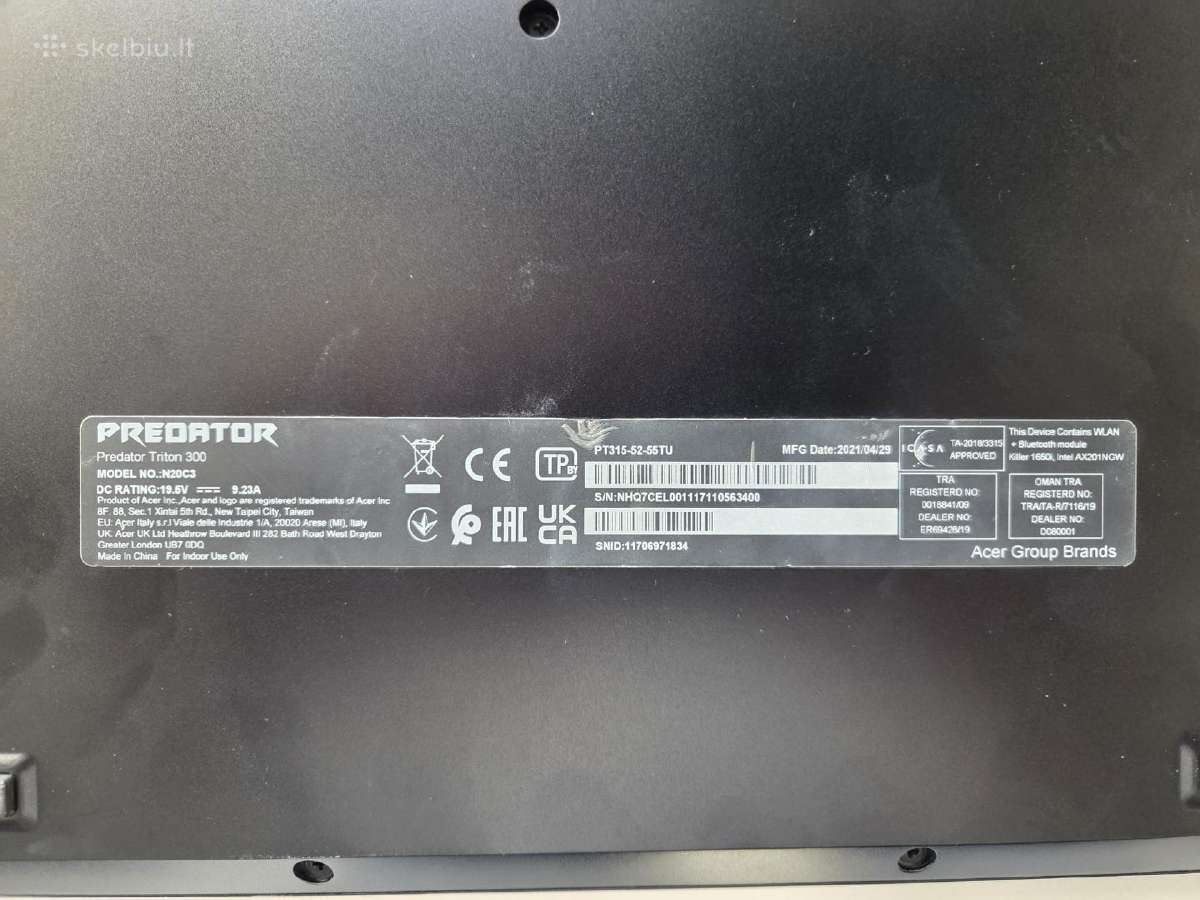 Acer Predator Triton i510300h - nuotraukos Nr. 4