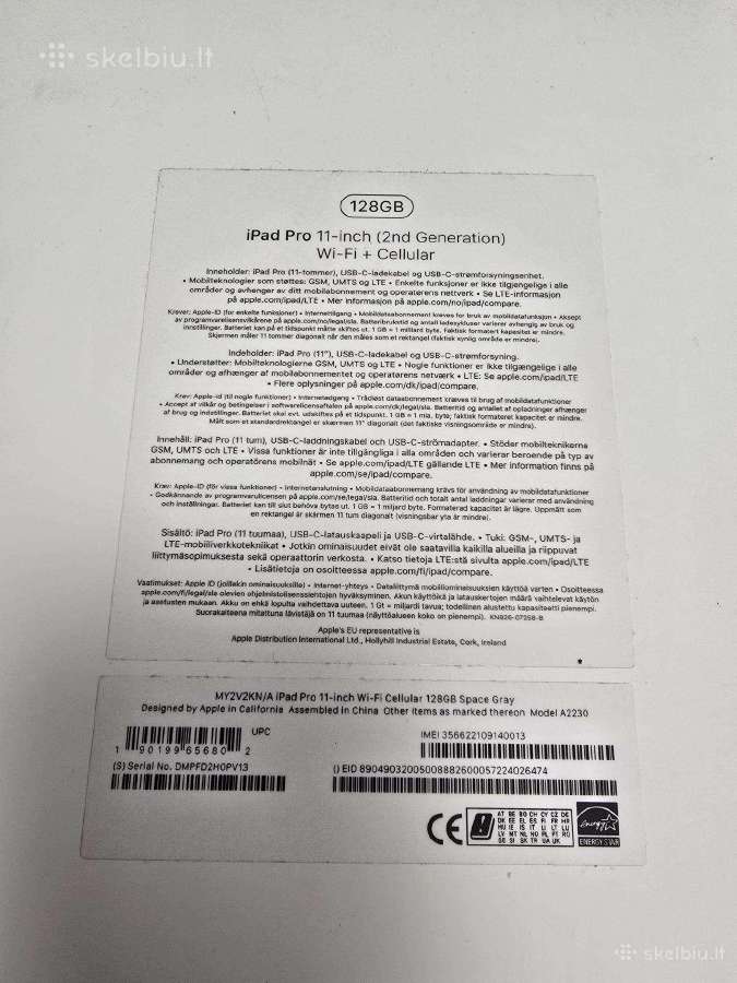 Apple iPad Pro 11" (2020) 128gb WiFi + Cellular - nuotraukos Nr. 2
