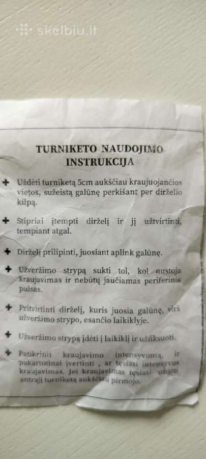 Pirmos pagalbos turniketas - nuotraukos Nr. 4