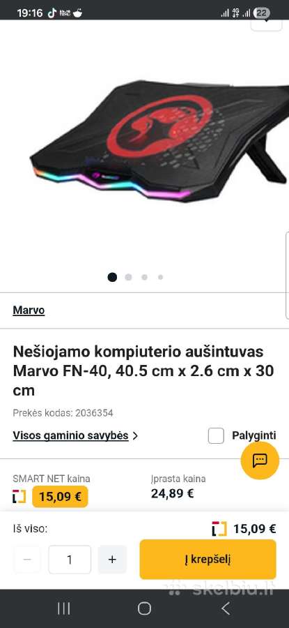 Nešiojamo kompiuterio aušintuvas (+ dovanu ) - nuotraukos Nr. 3
