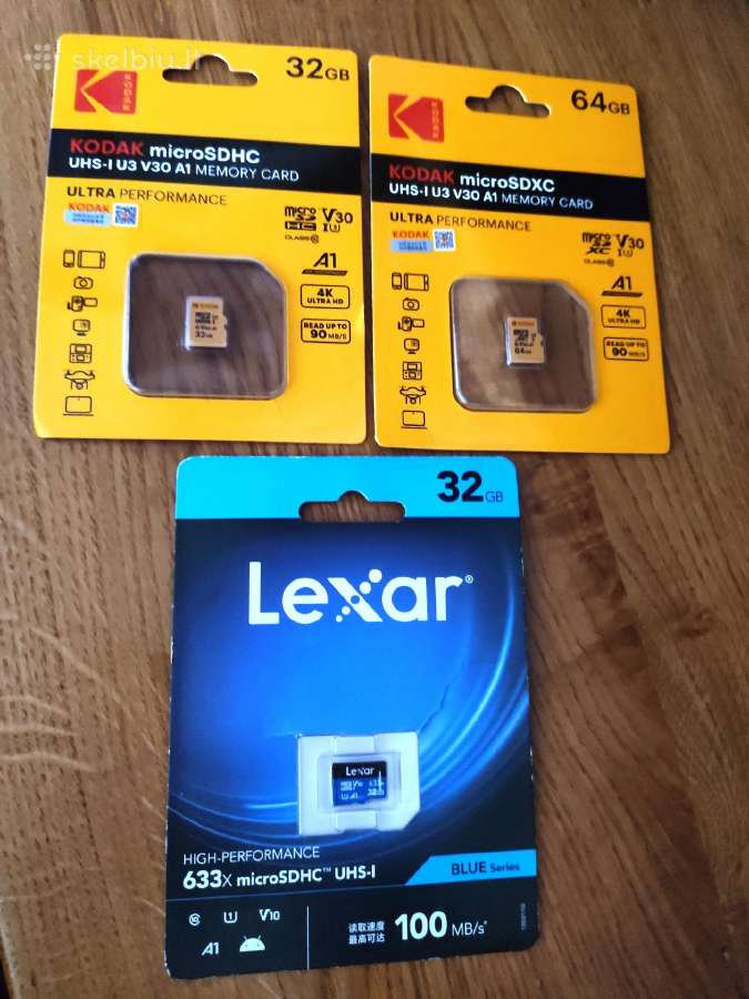 Microsd kortelės 32 ir 64 GB