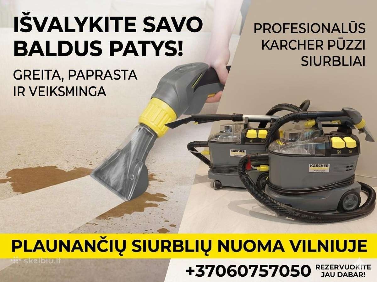10€ plaunančio siurblio nuoma Karcher Vilnius - nuotraukos Nr. 5