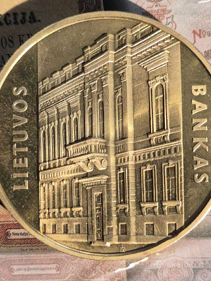 Lietuvos bankas stalo medalis 1990 - 1995 - nuotraukos Nr. 5