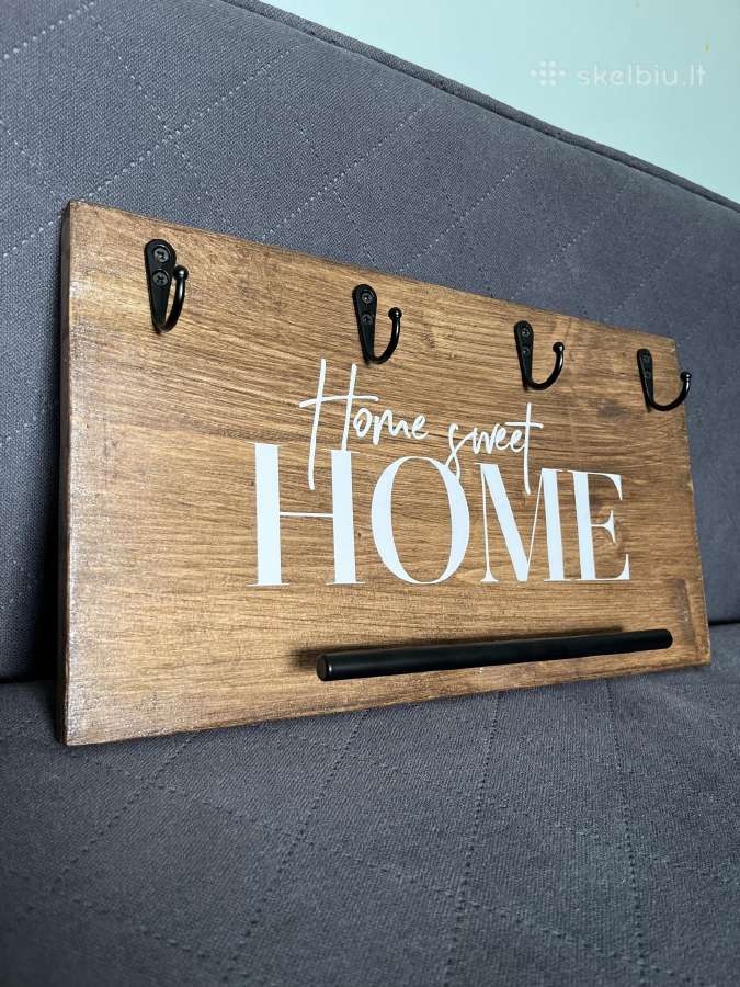 Raktų kabykla Hand made “Home sweet home - nuotraukos Nr. 2
