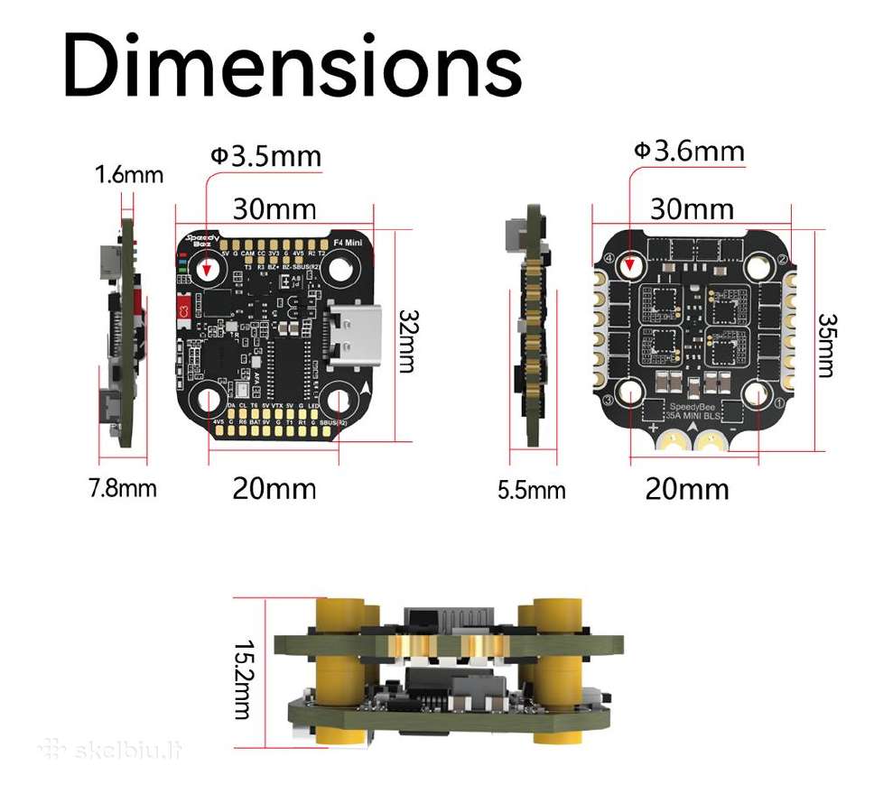 Nauji Speedybee F405 Mini 35a 20x20 Fc&esc Stack - nuotraukos Nr. 10