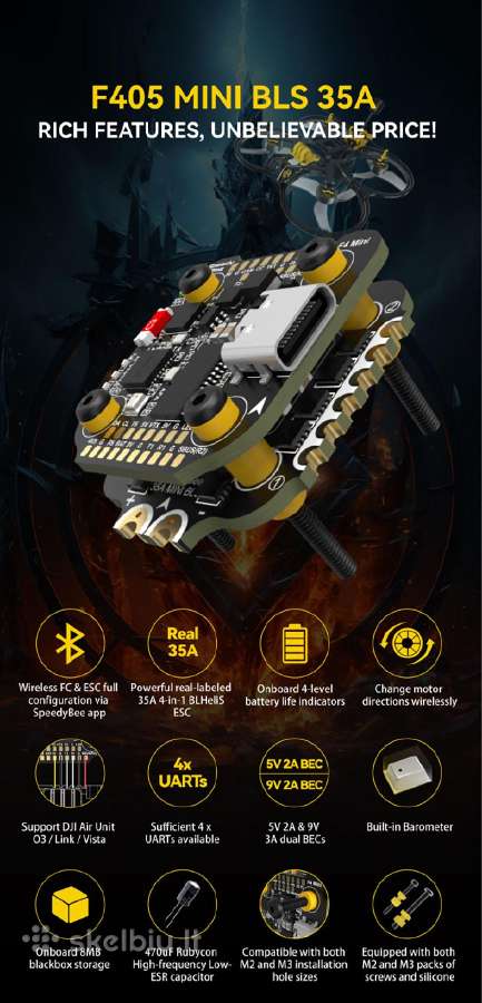 Nauji Speedybee F405 Mini 35a 20x20 Fc&esc Stack - nuotraukos Nr. 16