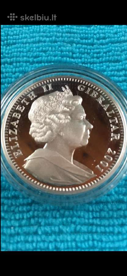 Moneta Gibraltar 2001m. 1 krona, sidabras(.925) - nuotraukos Nr. 2