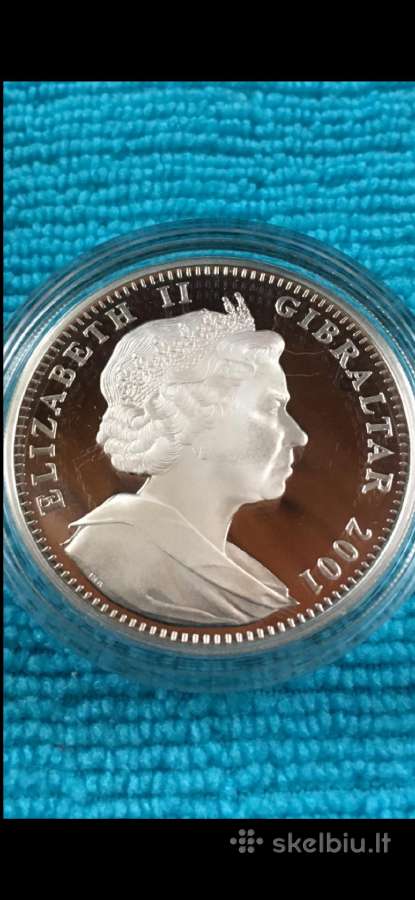 Moneta Gibraltar 2001m. 1 krona, sidabras(.925) - nuotraukos Nr. 2