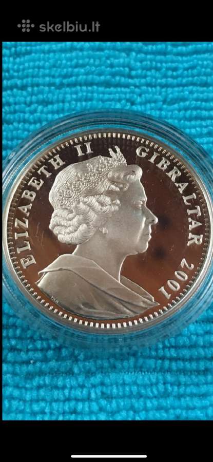 Moneta Gibraltar 2001m. 1 krona, sidabras(.925) - nuotraukos Nr. 2