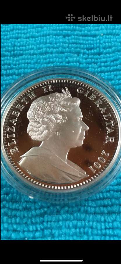 Moneta Gibraltar 2001m. 1 krona, sidabras(.925) - nuotraukos Nr. 2
