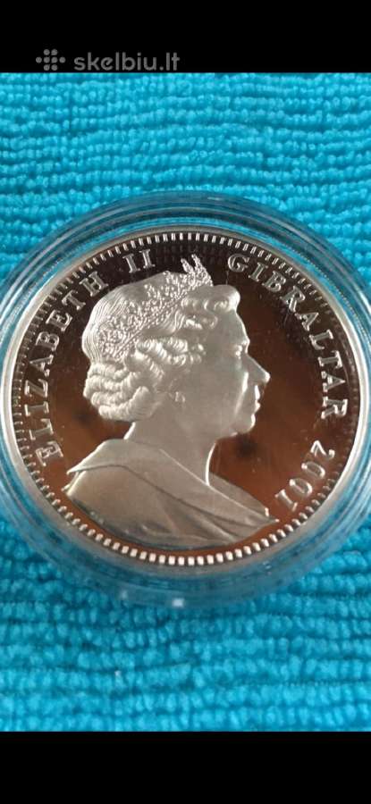 Moneta Gibraltar 2001m. 1 krona, sidabras(.925) - nuotraukos Nr. 2