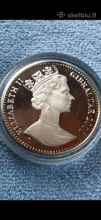 Moneta Gibraltar 2000m. 1 krona, sidabras(.925) - nuotraukos Nr. 2