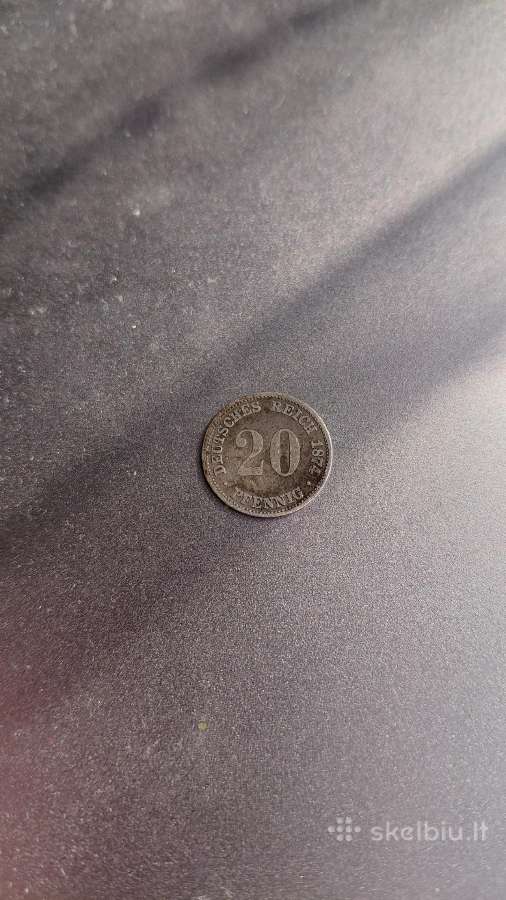 20 sidabrinių pfennig Vokietijos 1874 m.