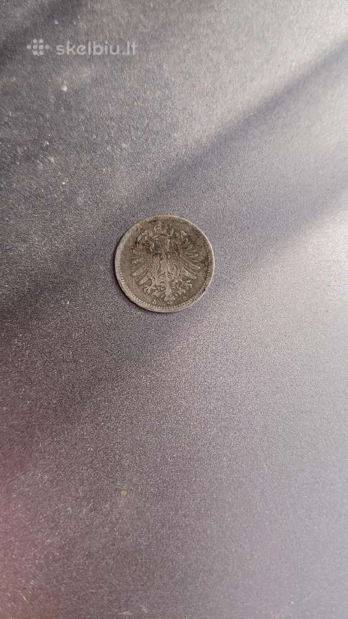 20 sidabrinių pfennig Vokietijos 1874 m. - nuotraukos Nr. 2
