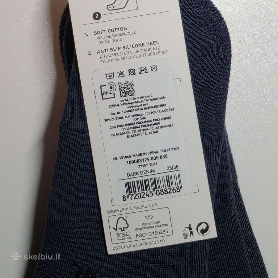 Levi's kojinės 35-38 dydžio, 3 poros - nuotraukos Nr. 6
