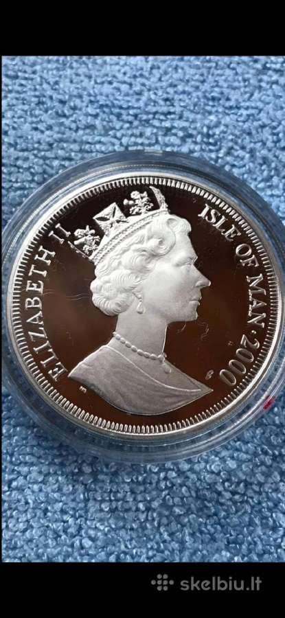 Moneta Isle of Man 2000m. 1 krona, sidabras(.925) - nuotraukos Nr. 2