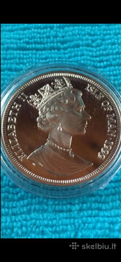 Moneta Isle of Man 1999m. 1 krona, sidabras(.925), - nuotraukos Nr. 2