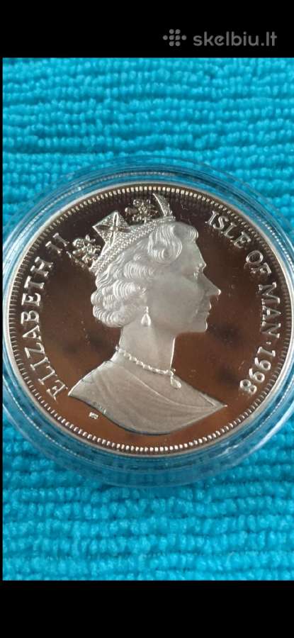 Moneta Isle of Man 1998m. 1 krona, sidabras(.925) - nuotraukos Nr. 2