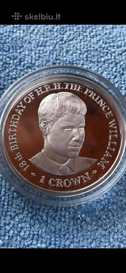 Moneta Isle of Man 2000m. 1 krona, sidabras(.925)