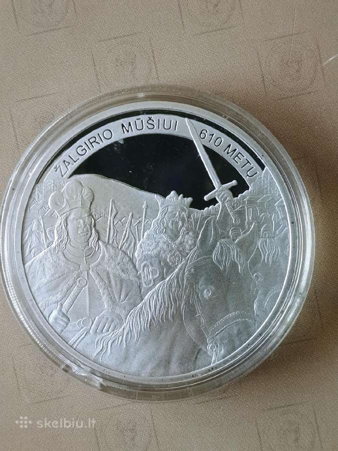 Sidabro moneta/medalis Žalgirio mūšiui 610 metų