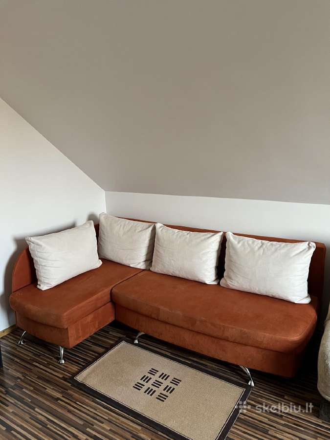 Kampinė sofa-lova su daiktadėže
