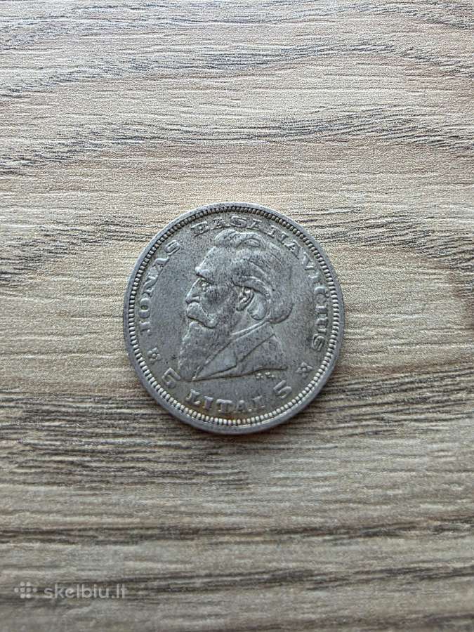1925 metų 5 litai Basanavičius sidabras