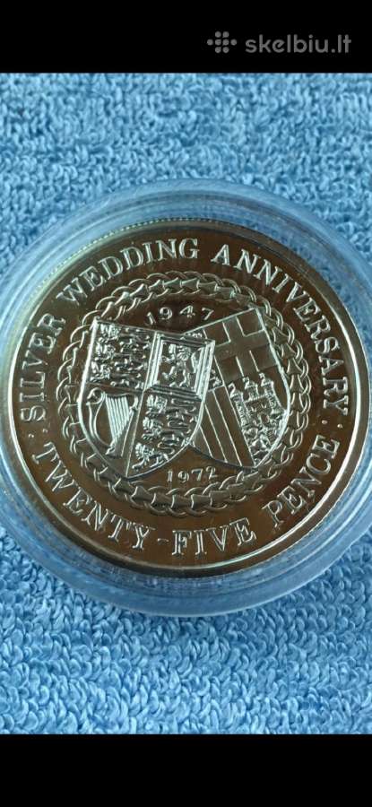 Moneta Isle of Man 1972m. 1 krona, sidabras(.925)