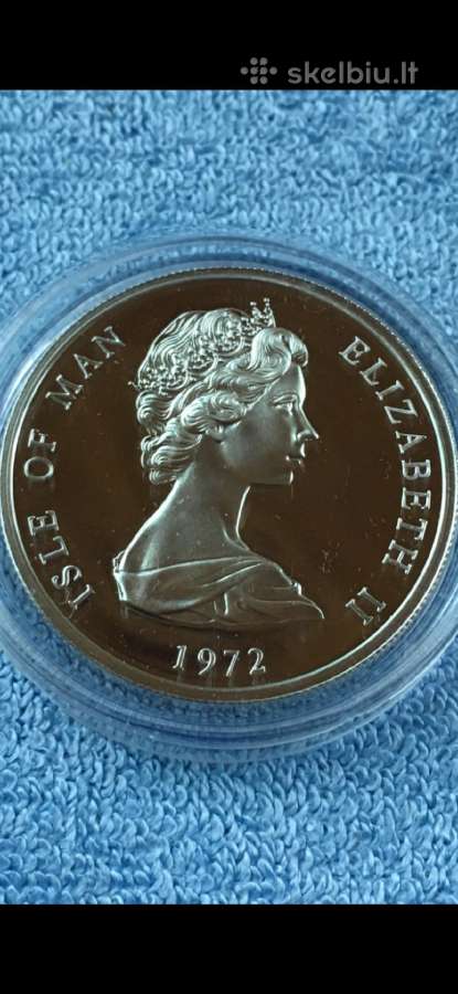 Moneta Isle of Man 1972m. 1 krona, sidabras(.925) - nuotraukos Nr. 2