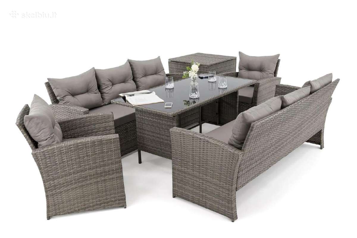 Lauko baldu komplektas Florida8 8vietų Technoratan - nuotraukos Nr. 10